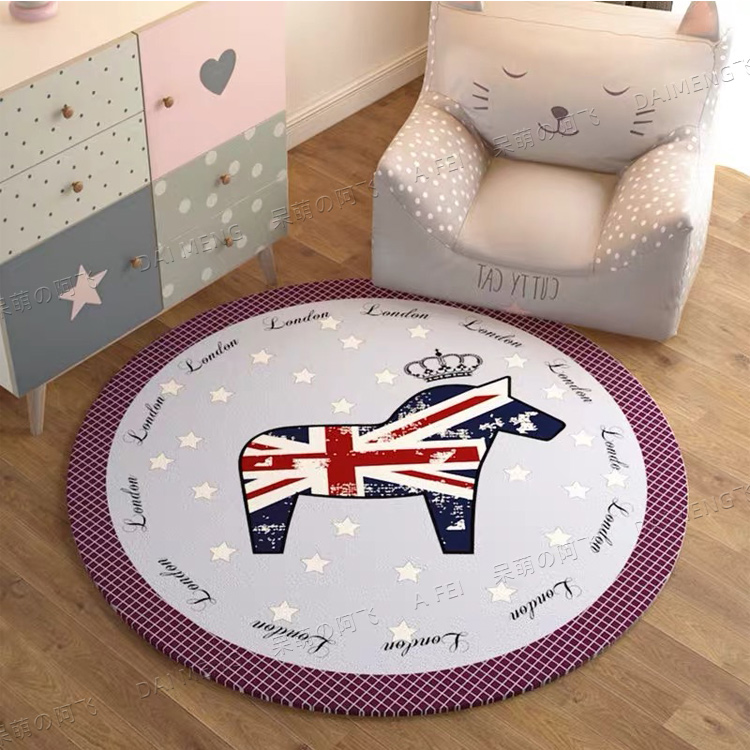 Chaohuo Shop 07originality Chaopai circular lovely Cartoon carpet a living room tea table hanging basket Computer chair room bedroom Earth mat customized