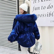Áo chống mùa xuống áo nữ ngắn thời trang Hàn Quốc mặt sáng thắt lưng vịt trắng xuống kho báu áo xanh nhỏ giải phóng mặt bằng - Xuống áo khoác