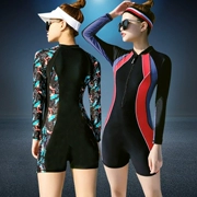 Áo tắm nữ Xiêm dài tay chống nắng snorkeling đào tạo thể thao chuyên nghiệp Slim bảo thủ Pingjiao kích thước lớn áo tắm mùa xuân nóng - Bộ đồ bơi One Piece