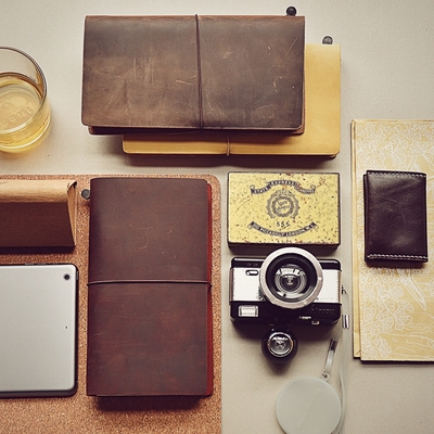 tn旅行者笔记本真皮记事本tn活页手帐复古手工diy牛皮手账本皮