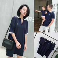 家装 妈 婴 童装 亲子 装 夏装 全 家装 t-shirt một gia đình ba em bé ve áo ngắn tay áo T quan ao tre em