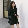 Mùa thu nữ 2018 Thời trang Hàn Quốc sọc hoang dã phù hợp với áo khoác mỏng lửng giữa lưng áo đồ vest nữ