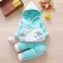 Bé gái mặc mùa thu đông mẫu bé 3-9 tháng mùa đông bé 0-1-2 tuổi áo khoác cotton dày bodysuit cho bé sơ sinh