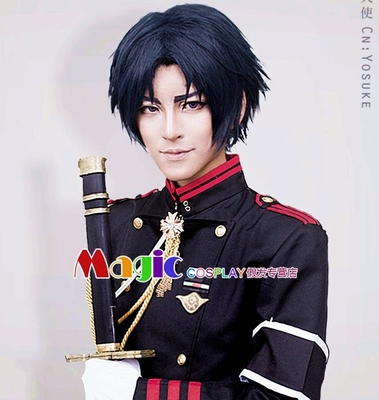 taobao agent The end of the seraph of the Serak, Yase Red Lotus Blue Anti -Law Midtop Short Hair Cosplay Wig Fake Fake Mao Genuine