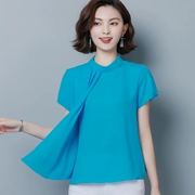 Áo sơ mi voan ren tay ngắn nữ mùa hè 19 Phụ nữ mới thủy triều che bụng Loosely mỏng Oceanic Fairy Top - Áo sơ mi chiffon ren