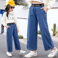 Джинсовые штаны, осенняя детская форма, коллекция 2021, подходит для подростков, свободный прямой крой, в западном стиле