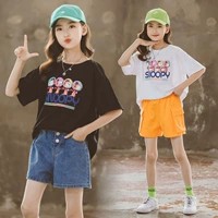 Хлопковая летняя тонкая футболка с коротким рукавом, детский бюстгальтер-топ, 2021 года, подходит для подростков, в западном стиле