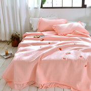 Màu rắn rửa bông giường bao gồm ba mảnh Hàn Quốc giường bao gồm duy nhất mảnh chần bông tấm người đàn ông quilt giường bìa