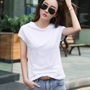 Mùa hè ngắn tay trùm đầu áo thun cotton cotton rộng rãi của Hàn Quốc Áo sơ mi cotton nửa tay mới - Áo phông