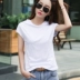 Mùa hè ngắn tay trùm đầu áo thun cotton cotton rộng rãi của Hàn Quốc Áo sơ mi cotton nửa tay mới - Áo phông áo phông nữ rộng Áo phông