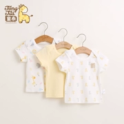 Tong Tai 2018 new baby cotton nửa tay T-Shirt mùa hè 6-12 tháng bé vòng cổ áo thun ngắn tay áo mở vai