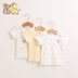 Tong Tai 2018 new baby cotton nửa tay T-Shirt mùa hè 6-12 tháng bé vòng cổ áo thun ngắn tay áo mở vai Áo thun