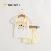 Tong Taixia new baby cotton nửa tay áo phù hợp với 9-12-18 tháng người đàn ông và phụ nữ vai mở ngắn tay áo quần short bodysuit cho bé sơ sinh