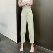 Thời trang mới của phụ nữ xếp li phần mỏng chống nắng lỏng lẻo eo cao chùm chân quần harem hoang dã rắn màu quần thường - Cộng với kích thước quần áo