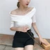 2017 mùa thu mới retro Hàn Quốc phiên bản của V-Cổ chữ thập strapless Mỏng mỏng ngắn ngắn tay áo thun áo len phụ nữ áo len cardigan Áo len cổ chữ V