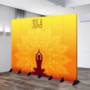 Phòng tập yoga dành riêng cho phòng tập nhảy màn hình gấp màn hình gấp vải màn hình với ròng rọc có thể đẩy và kéo phân vùng gấp