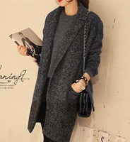 Hàn Quốc Dongdaemun mùa thu và mùa đông phiên bản mới của Hàn Quốc của áo khoác vải tuýt trong phần dài của áo len nữ giản dị - Áo Hàn Quốc vest dạ nữ ngắn