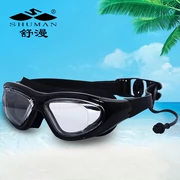 Đàn ông và phụ nữ có kính bơi độ cận thị độ lớn Hộp tai nghe thể thao chuyên nghiệp tích hợp chống nước sương mù HD mắt đen và trắng - Goggles