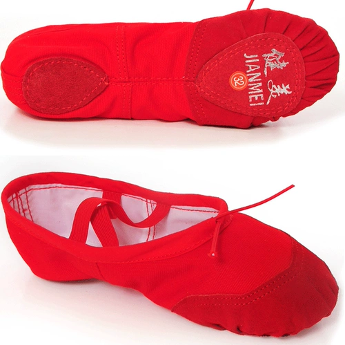 Китайская танцевальная обувь Дети и девочки мягкое дно практикуйте взрослые танцы туфли кошка лапа для девочек балет.