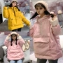 Mùa thu và mùa đông phiên bản Hàn Quốc mới của chiếc áo khoác cotton rộng rãi ấm áp nữ cỡ lớn 200 pounds chất béo MM hit màu set quần áo cotton dày đại học áo phao ghi lê nữ đẹp