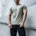 BULK hè mới 2019 cơ bắp anh trai thể thao phù hợp với áo thun co giãn nam ngắn tay đa năng Slim - Áo phông thể thao Áo phông thể thao