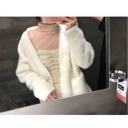 Mùa đông 2018 cộng với cotton ấm ngọc trai khóa siêu mềm dễ thương áo trắng ngắn ấm áp mùa đông bạn nhé