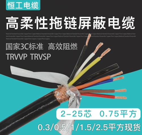 Управление сигналом кабеля цепи перетаскивания. Управление сигналом кабеля 0,3 0,5 0,75 1 1,5 2,5 квадратные многократные гибкий кабель