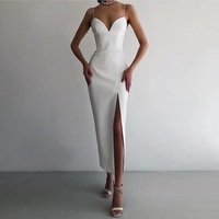 WOMEN White Bandage Dress Spaghetti Strap Maxi Dresses