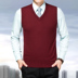 Mùa thu và mùa đông mới trung niên của nam giới cashmere vest V-Cổ kích thước lớn len vest trung niên áo len vest áo len Dệt kim Vest