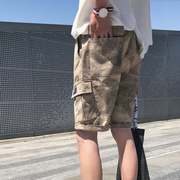 Dụng cụ quần short nam mùa hè Harajuku xu hướng đường phố ngụy trang hoang dã lỏng năm-quần tide thương hiệu phong cách Mỹ quần Yu Wenle