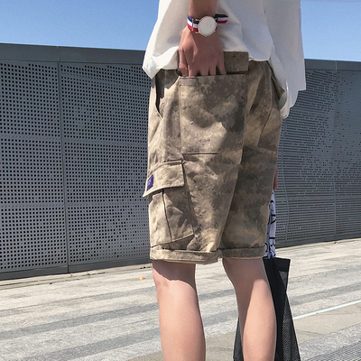 Dụng cụ quần short nam mùa hè Harajuku xu hướng đường phố ngụy trang hoang dã lỏng năm-quần tide thương hiệu phong cách Mỹ quần Yu Wenle quần dài thể thao nam Quần làm việc