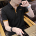 Mùa hè người đàn ông mới của t-shirt ngắn tay áo polo Hàn Quốc phiên bản của xu hướng áo sơ mi nửa trục cơ thể 桖 men chì áo sơ mi Áo phông ngắn