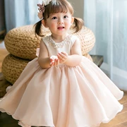 Váy trẻ em váy công chúa váy hoa nhỏ cô gái cô gái váy cưới pettiskirt đàn piano trang phục buổi tối ăn mặc trắng mùa xuân và mùa hè