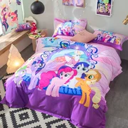 Công chúa phong cách tùy chỉnh 3D Xiaoma Baoli MyLittlePony cotton bốn mảnh chăn bông satin - Bộ đồ giường bốn mảnh