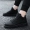 Thu đông 2018 nam mới tất cả giày vải màu đen giày mùa thu giản dị Giày vải đen nguyên chất giày nam giày nhỏ màu đen giày thể thao đế cao