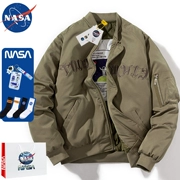 NASA Mỹ thêu bông độn áo khoác đồng phục bóng chày nam cặp đôi hợp thời trang thương hiệu retro thu đông áo khoác bomber dày dặn