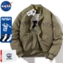 ao khoac nam NASA Mỹ thêu bông độn áo khoác đồng phục bóng chày nam cặp đôi hợp thời trang thương hiệu retro thu đông áo khoác bomber dày dặn áo ấm nam