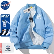 NASA kết hợp mùa xuân, mùa thu và mùa đông thương hiệu hợp thời trang đồng phục bóng chày độn bông dành cho nam và nữ các cặp đôi áo khoác bomber dày rộng
