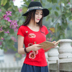Phong cách quốc gia của phụ nữ 2018 mùa xuân và mùa hè mới kích thước lớn phong cách Trung Quốc thêu hoa T-Shirt nữ bông là mỏng màu sắc hoang dã Mùa xuân
