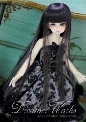 taobao agent BJD/SD 4 points, 3 minutes 6 points, doll clothes/baby clothes off -the -shoulder dress ash black leaves 1/6, 1/4, 1/3
