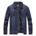 áo jacket Battlefield Jipu Mùa thu và mùa đông Áo khoác denim của nam giới Cổ điển Kích thước lớn Hàng đầu Áo khoác bảo hộ lao động thường ngày Áo khoác nhung của nam giới Cổ áo bóng chày áo khoác dáng dài Áo khoác