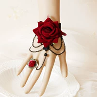 Halloween Red Rose Tua Bracelet Retro Baroque Luxury Wans Hand Chain Ring Một chuỗi dây đeo cổ tay Trang sức vòng tay nữ đẹp