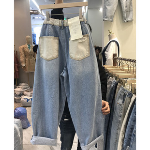 Осенние демисезонные джинсы, подходит для полных девушек, коллекция 2023, высокая талия, по фигуре, большой размер