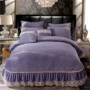 giường pha lê châu Âu bao gồm ba mảnh nhung bông dày khăn trải giường bông duy nhất mảnh bông bông trượt là ấm áp - Trải giường bộ ga trải giường everon