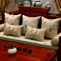 Phong cách Trung Quốc Redwood sofa đệm Bốn mùa phổ vải đệm dày chống trượt xốp Trung Quốc đệm sofa ghế đệm ngồi bệt