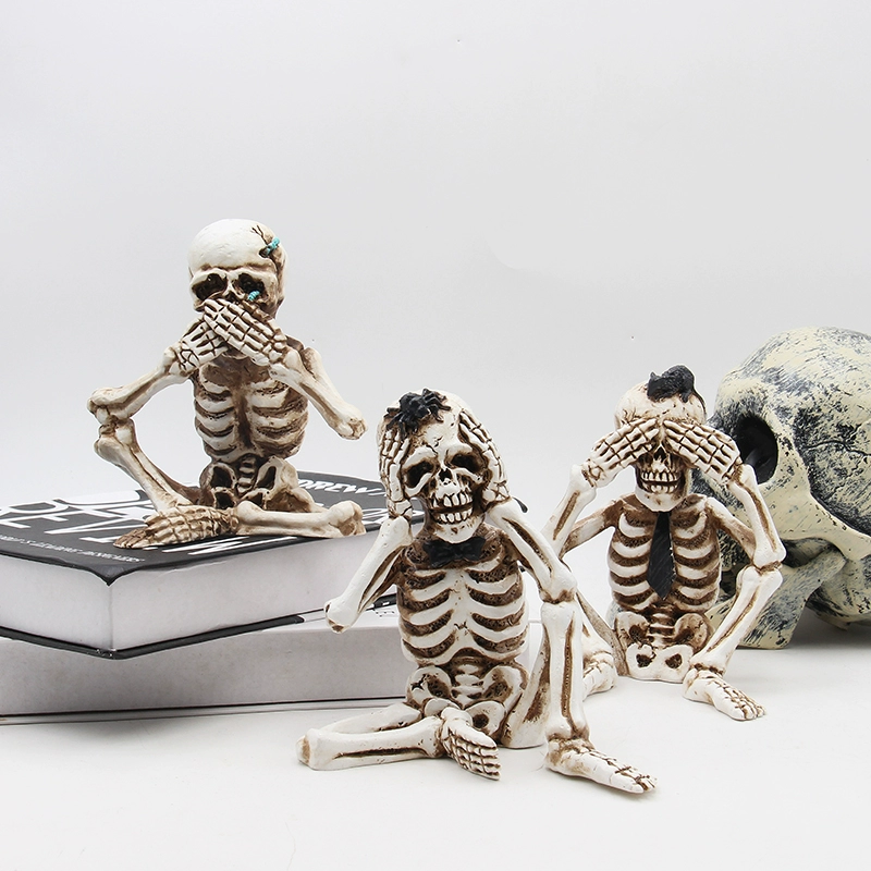 Trang trí Halloween Đạo cụ Skeleton Khung nhựa Hộp sọ Trang trí Tricky Nguồn cung cấp Nhà ma ám Trang trí máy tính để bàn Trang trí - Sản phẩm Đảng / Magic / Hiệu suất