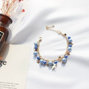 5548 Thanh Đảo Eraser Trang sức Nghệ thuật Nhật Bản Ngọt ngào Ngọt ngào Cô gái tươi mát Star Blue Pearl Bracelet