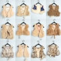 Vintage vintage Nhật Bản lông thỏ cỏ vest lạc đà mùa thu và mùa đông clip của phụ nữ áo khoác ngắn vest 17-5 áo khoác lông sang chảnh