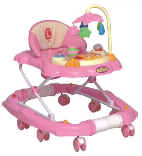 Standard Pink + Foot Pad (Rocking Horse)2021 baby carriage Boys and girls Walkers newborn bb baby walk vehicle child With music Starting car