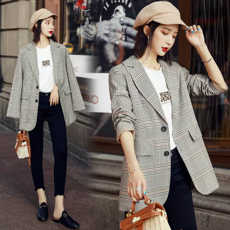 Áo blazer nữ phiên bản Hàn Quốc của phong cách Anh cộng với size mùa xuân nữ 2020 mùa xuân và mùa thu nữ retro Hong Kong hương vị ngọn - Business Suit